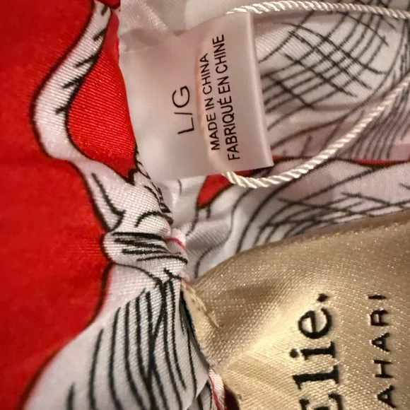 Elie Tahari Red Floral Wide Leg Pants NWT Silky Satin Flowy Palazzo Trousers - Picture 8 of 10